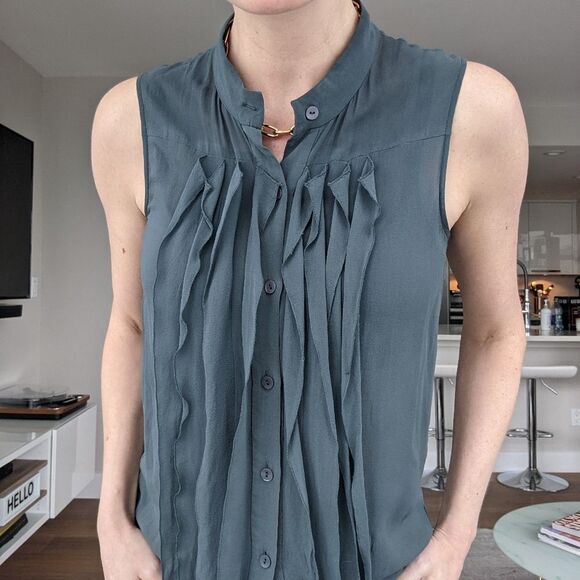 Theory Silk Sleeveless Blouse - Picture 2 of 5
